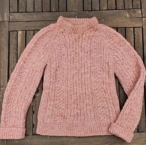 Cozy Pink Cable Knit Sweater